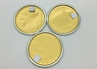 Tapas del papel de aluminio del penique de la categoría alimenticia para el envase de polvo infantil que embala no la cáscara fácil EOE del color oro del derramamiento