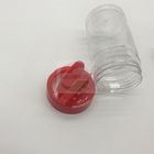 Tipo cilindro del plástico transparente/envases plásticos del casquillo de la coctelera de la especia con la certificación roja del casquillo FDA