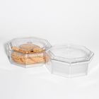 Bakery Octagonal Shape PET Disposable Biscuit Cookies Clamshell Box With Lid
