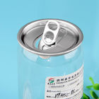 La bebida plástica transparente de la soda puede 350ml con la tapa de aluminio