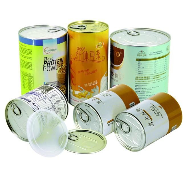 La prueba EZ del aire abre las latas compuestas de papel del arroz recicló la ronda, empaquetado del tubo del regalo