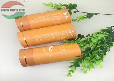Large Kraft Cardboard PET Paper Tube Packaging With Hot Stamping Orange