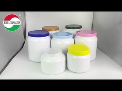 2 kg de leche en polvo, latas de plástico de grado alimenticio PET, frascos de almacenamiento con tapas de tornillo