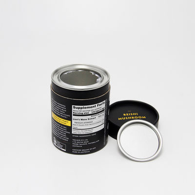 Custom Printed Round Paper Tube Packaging with Easy Open End and Metal Lid for Food Snacks Powder Nuts