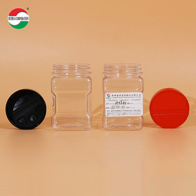 PET Plastic Spice Jar with PP Flip Lid Salt Pepper Seasoning Container for Kitchen Storage