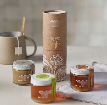 Food Grade Biodegradable Round Paper Container for Coffee Beans Tea Matcha Protein Powder Airtight Cylinder Paper Canister