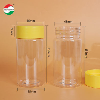 Eco-Friendly Food Grade Round PET Plastic Bottle with Color Screw Lid for Capsule Gummy Walnut Candy