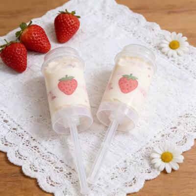 Custom logo New Trendy Eco Friendly PP Plastic Sushi Roll Push up pop Tube Shooter Cup Cylinder Container Packaging with Lid