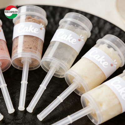 Custom Printed Eco-Friendly PP Plastic Cylinder Push-Up Tube for Serving Cake and Sushi Food Use