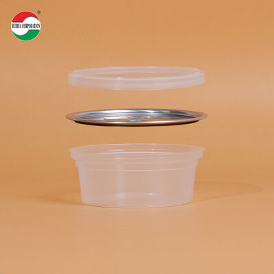 Food Grade Clear PP Plastic High-Temperature Resistance Bowl Cylinder Jar with Easy Open Lids for Salad Lollipops Canned Food