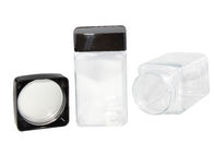 Tarros plásticos transparentes del ANIMAL DOMÉSTICO claro de la categoría alimenticia con las tapas coloridas del tornillo