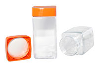 Tarros plásticos transparentes del ANIMAL DOMÉSTICO claro de la categoría alimenticia con las tapas coloridas del tornillo