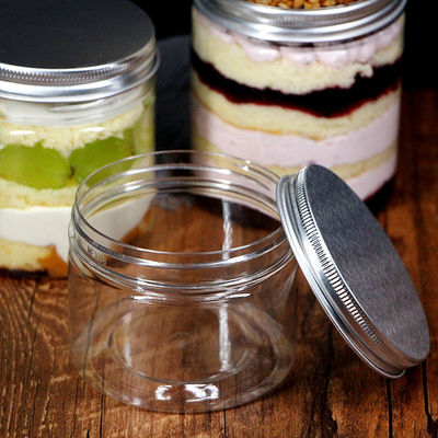 Food Grade 100ML 300ML 500ML 800ML 1000ML PET Can Closures Plastic Screw Aluminum Lid Caps for Wide Mouth Bottles Plastic Jars