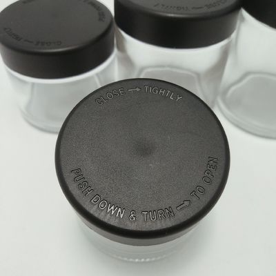 Child Resistant Caps CBD Herbs Packaging Clear Glass Jar