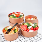 Envases de empaquetado para llevar de la ensalada de fruta de la caja de la comida del papel de Kraft con la cubierta plástica