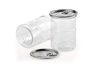 Cilindro plástico del plástico transparente del ANIMAL DOMÉSTICO de la categoría alimenticia, tubo fácil de aluminio del extremo abierto