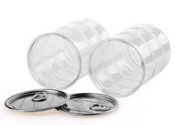 Cilindro plástico del plástico transparente del ANIMAL DOMÉSTICO de la categoría alimenticia, tubo fácil de aluminio del extremo abierto