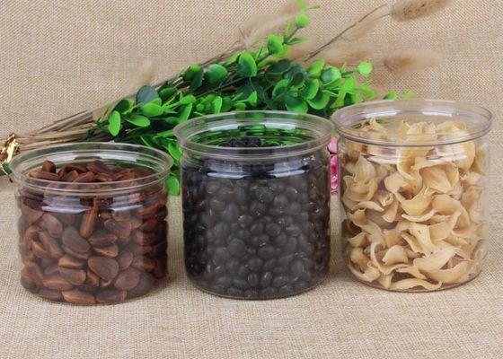 Bote redondo profesional del caramelo del animal doméstico de los tubos del empaquetado de plástico transparente de la comida