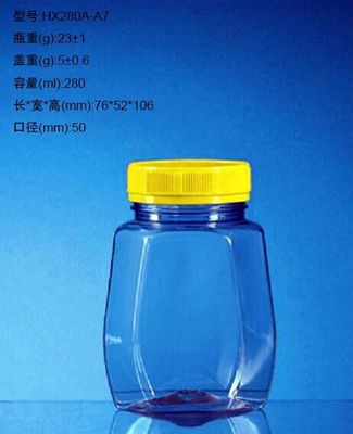 Eco - tarro reciclable modificado para requisitos particulares tarros claros amistosos de la mini miel plástica del ANIMAL DOMÉSTICO