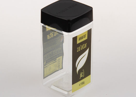 Los PP capsulan los contenedores de almacenamiento transparentes claros del té/del café de los tarros 880ml del animal doméstico