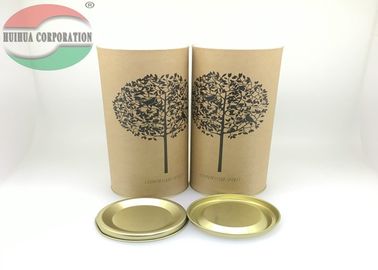 Air-proof Gift Packaging Paper Tube Containers With Movable Metal Lid