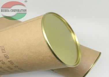 Air-proof Gift Packaging Paper Tube Containers With Movable Metal Lid