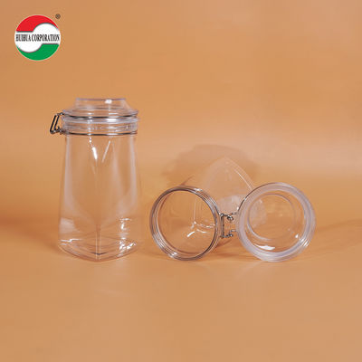 1080ML Botellas de plástico de almacenamiento transparentes usadas recicladas, claras, enlatadas en PET, frascos sellados con tapa de tornillo para alimentos para mascotas, café