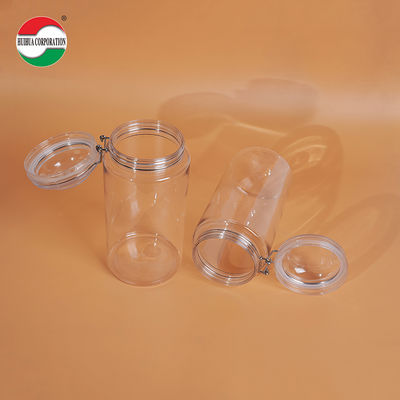 Botellas de plástico transparentes recicladas usadas de 1660ML, tarro sellado de PET transparente con tapa de rosca para comida para mascotas y café