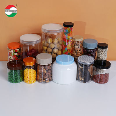 Jarrón de plástico PET de grado alimenticio con tapa de tornillo para leche en polvo Frutas secas dulces Snack Almacenamiento Fábrica directa de botellas de plástico