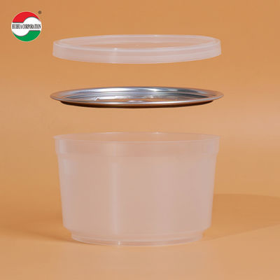 High-temperature Sterilization Heat Resistance and Freezen Container PP Material Plastic Can PP Bowl with Aluminum Easy Open Lids PE Cap for Pepperpaste
