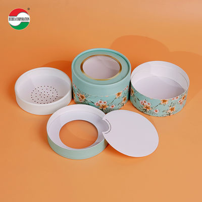 Tubo de embalaje cilíndrico con ventana de PVC, polvos sueltos cosméticos, aceites esenciales, crema facial, maquillaje fijador, tubo de papel artesanal