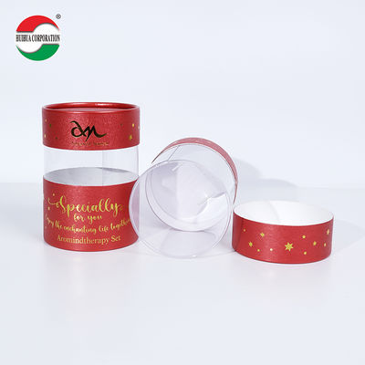 Custom Transparent Paper Tube Packaging with PVC Window for Cosmetics