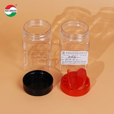 PET Plastic Spice Jar with PP Flip Lid Salt Pepper Seasoning Container for Kitchen Storage