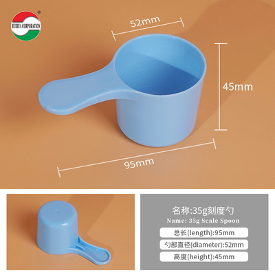 35g de calidad alimentaria pequeña cuchara de plástico cuchara de proteína en polvo para la nutrición deportiva tamaño y color personalizados