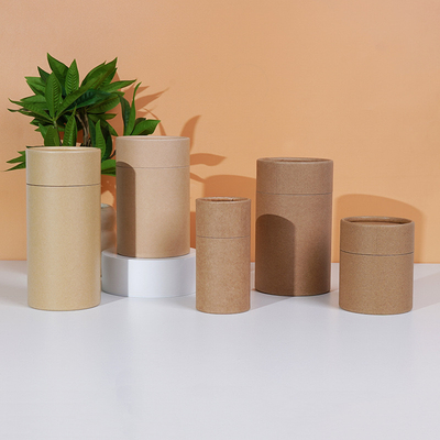 Biodegradable cilindro de cartón Kraft de calidad alimenticia personalizado tubo de papel para regalo embalaje de polvo de café té matcha