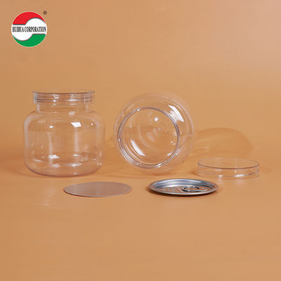 500ml Food Grade PET Transparent Plastic Jar Airtight with Aluminum Lid and Screw Cover for Food Candy Cosmetic Dried Fruit