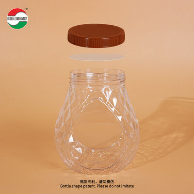 Wholesale 670mL 23oz Wide Mouth Canning PET Plastic Bottles Clear Empty Cans Food Grade Plastic Jars With Lid for Candy Food Packaging