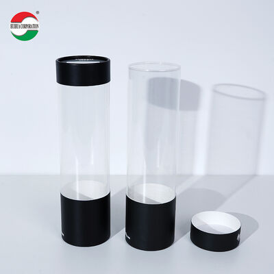 Factory Price OEM Customized Clear Window Paper Tube with PVC  for T-shirt Toy Bottle Mask