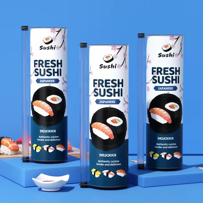 Customized Printed Biodegradable Sushi Push Pop Paper Tube Packaging Food Grade Push up Paper Canister Can
