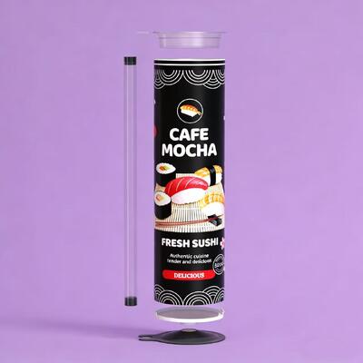 Custom Size Sushi Push Pop Container Food Grade Paper Cylinder Push Tube Packaging for Snacks Custom Design