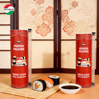 Envase de tubo de papel ecológico de grado alimenticio para sushi con logotipo personalizado y tubo para salsa de soja