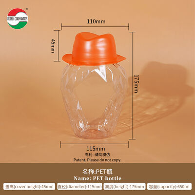 New Product Hat-Shaped Lid PET Can Plasticbottle Food Grade Wide Mouth Cans Hot Sale Factory Made