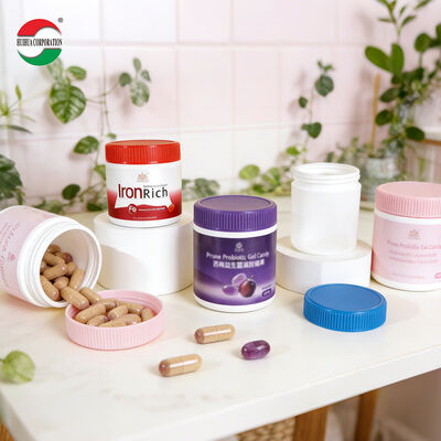 Food Grade HDPE Vitamin Health Product Bottles Colored Capsule Shape Calcium Tablets sealed Bottles