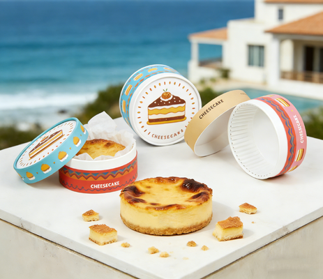 Eco-friendly Custom High Temperature Paper Tube for Baking Cake Dessert Food Grade Paper Cylinder Canister Packaging