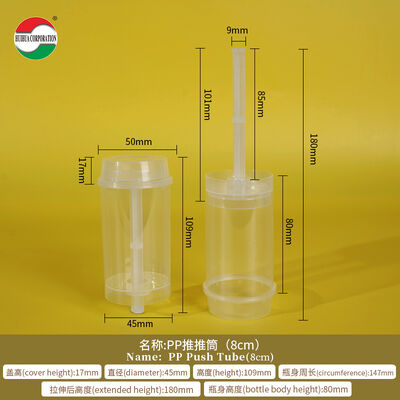 Food Grade Custom Push Pop Cake PET Tube Plastic Packaging Sushi Push Pop Container Cylinder Push Up Tube Packing