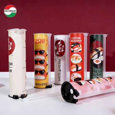 Food Grade Biodegradable Sushi Paper Tube with Custom UV Printing for Disposable Sushi Packaging