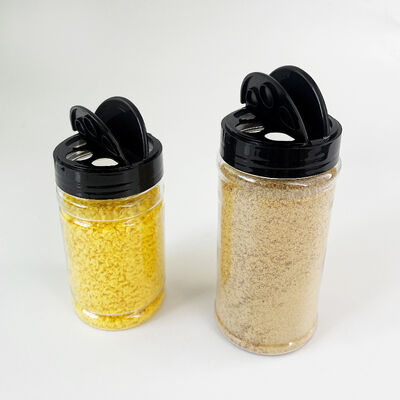 Frascos de almacenamiento de plástico PET transparente para condimentos con tapa de rosca negra, accesorios de cocina, 100 ml, 170 ml, 250 ml, 400 ml, botella de especias