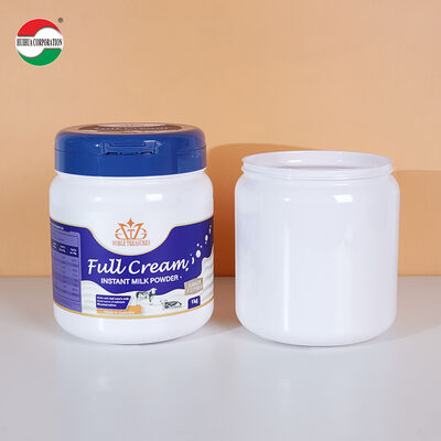 Envase de plástico PET de grado alimenticio para leche en polvo y proteína con tapa despegable