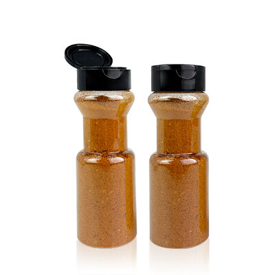 Spice Bottle With Shaker Lids Pepper Salt Jar With Flapper Cap /PET Plastic Seasoning Container