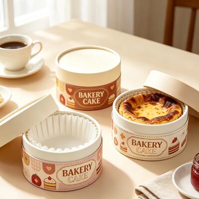 Resistencia a altas temperaturas Tubo de papel de calidad alimentaria Embalaje Envases personalizados con ventana para galletas de pastel